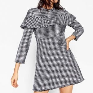 Classic Black and White Houndstooth Dress